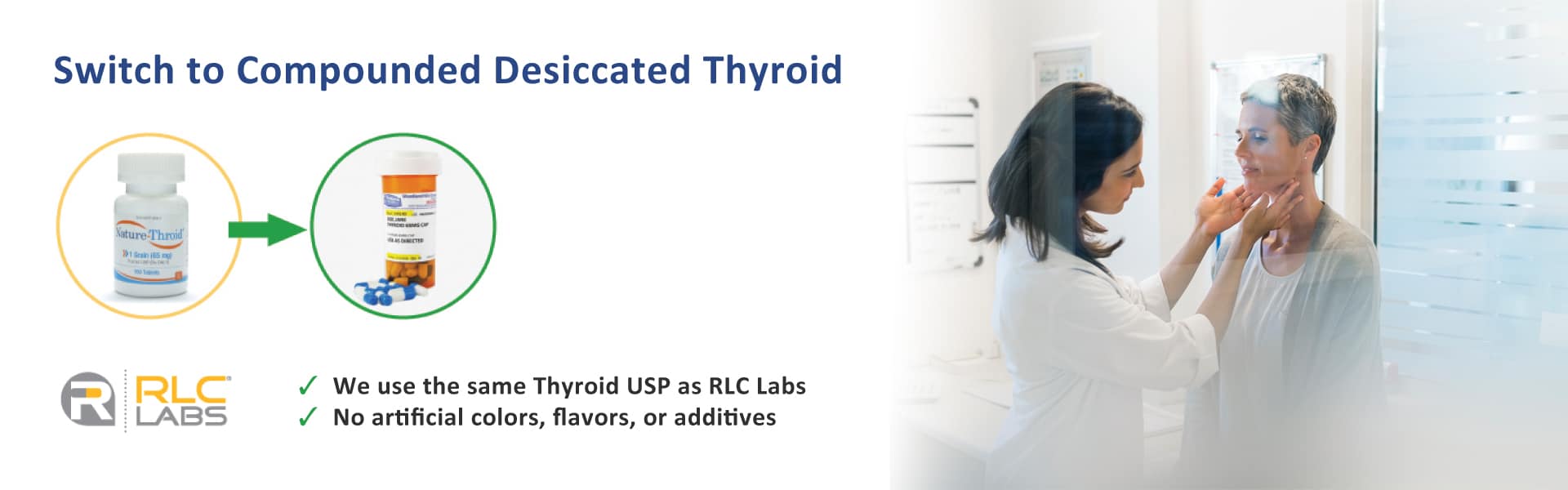 our pharmacy compounds desiccated thyroid in any dosage required using the same active ingreedient as RLC Labs