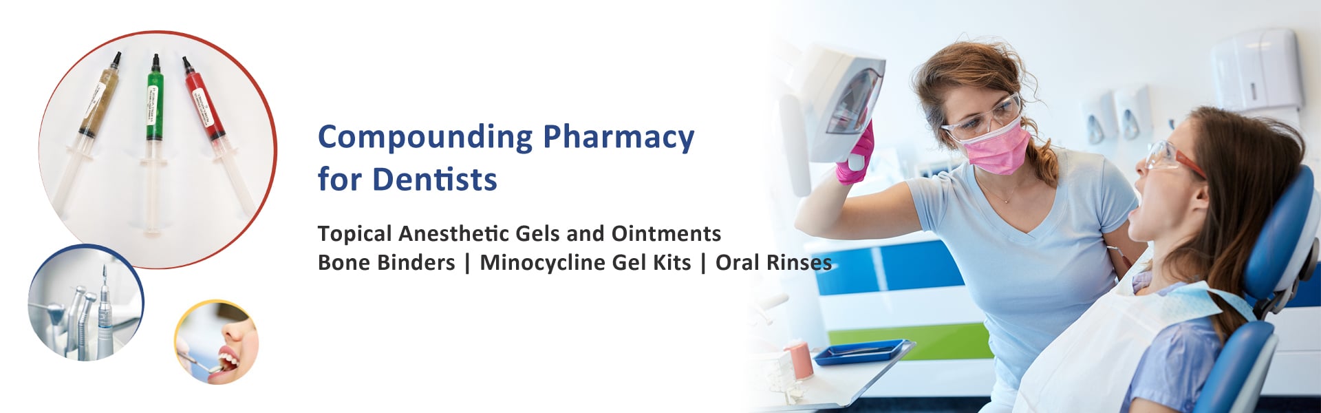 dental compounding includes topical anesthetic gels and medications for gum disease